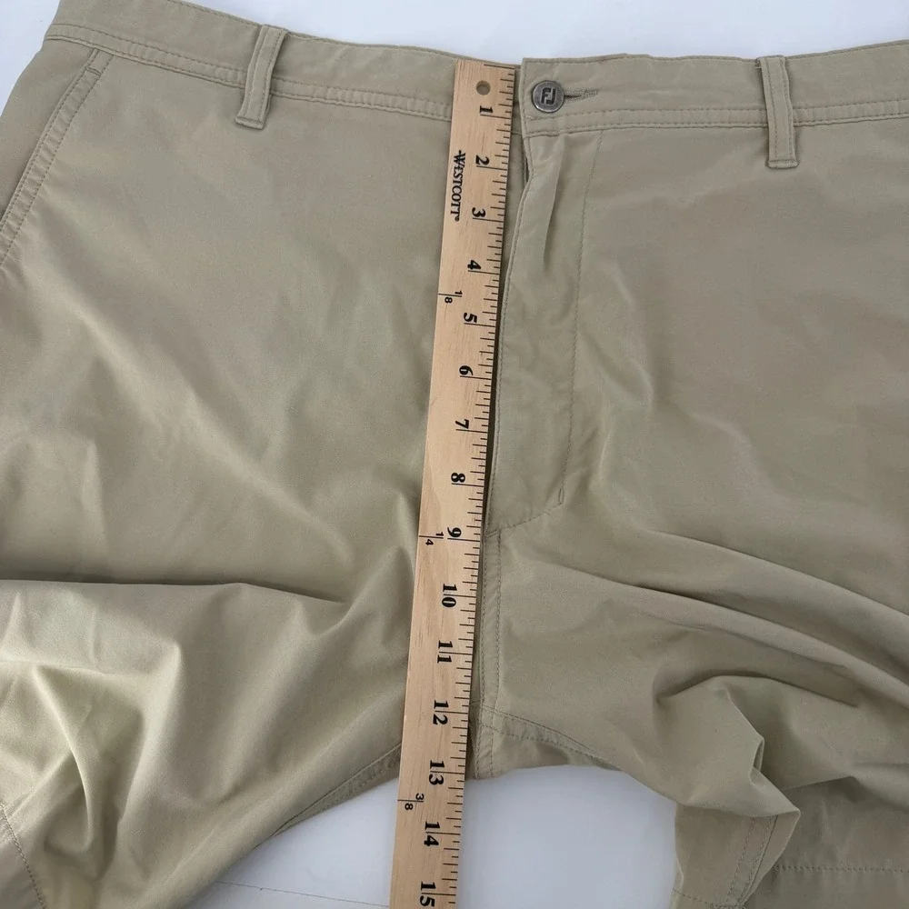FootJoy Golf Shorts Mens 38 Tan Khaki Performance Stretch Flat Front Technical
